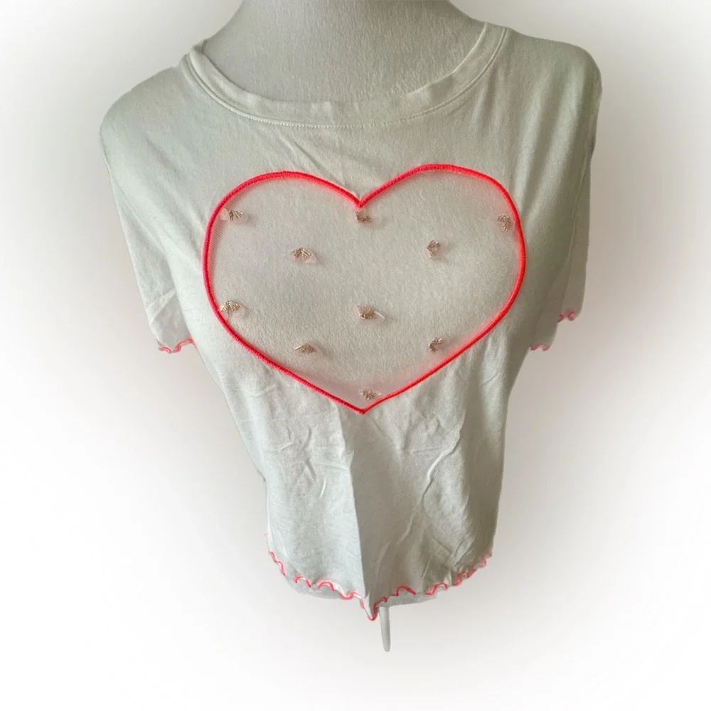 NWT Victoria’s Secret heart see through T-shirt. Size S - Picture 5 of 10